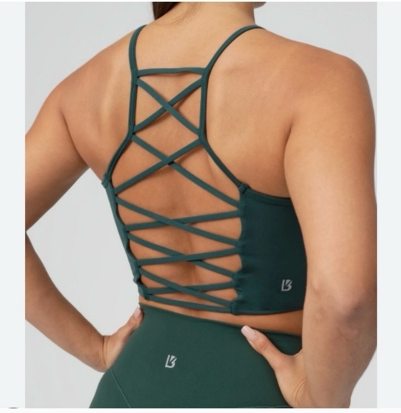 Buffbunny Collection Other - BUFFBUNNY COLLECTION SPORTS BRA SIZE LARGE HIGH NECK IVY CROP